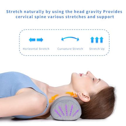 Bespilow Neck Support Pillow,Cervical Neck Roll Memory Foam Pillow,Cervical Traction Device,Neck Stretcher for Tension Muscle Relief Therapy,Neck and Shoulder Pain Relaxer Pink