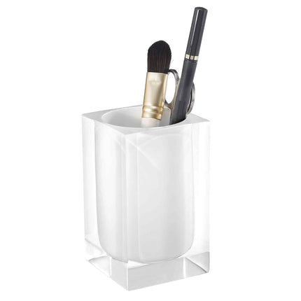 IZOD - Tumbler, Resin Multipurpose Countertop Accessories, Dorm Room Essentials, Modern Home Decor (Marina Collection, White)