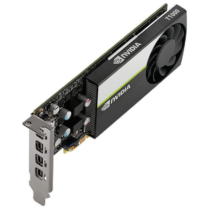 PNY NVIDIA T1000 8 GB Professional Graphic Card 8GB GDDR6 PCI Express 3.0 x16, Single Slot, 4x Mini-DisplayPort, 8K Support, Ultra-quiet active fan (VCNT1000-8GB-PB)