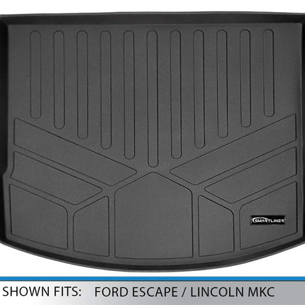 SMARTLINER All Weather Custom Fit Cargo Trunk Liner Floor Mat Black for 2013-2019 Ford Escape / 2015-2019 Lincoln MKC