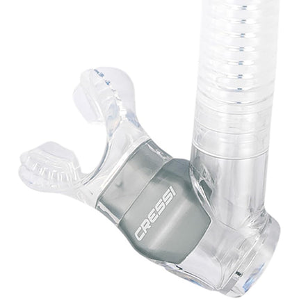 CRESSI Dry Snorkel - Unisex Premium Dry Snorkel for Diving/Apnea/Snorkeling, Clear/Cobalt, One Size
