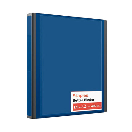 Staples Better 1.5-Inch 3-Ring View Binder, Blue (13400)