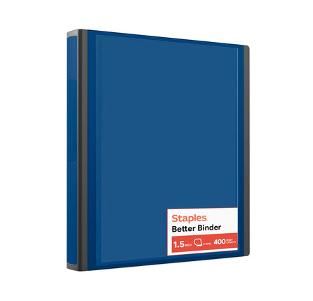 Staples Better 1.5-Inch 3-Ring View Binder, Blue (
