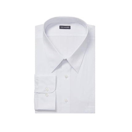 Van Heusen Men's Tall Dress Shirt Big Fit Poplin, White, 22" Neck 34"-35" Sleeve