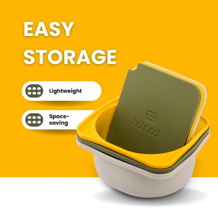 Babadoh Pizza Dough Proofing Silicone Containers with Lids | Set of 6 Pizza-Making Accessories | Multi Yellow (2 Dough, 2 Olive, 2 Yellow) | Original Size (Make 12" Pizzas)