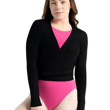 Capezio Ribbed Knit Wrap Ballet Cardigan for Women