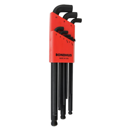 Bondhus SBLX9MM Stubby Long Series BALLEND Hexagon Key Set 1.5MM-10MM, 16599, PROTANIUM Precision HIGH Torque Steel