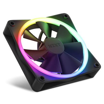 Nzxt F120 RGB Fans - RF-R12SF-B1 - Advanced RGB Lighting Adjustment - Whisper Quiet Cooling - Single (RGB Fan and Controller Required & Not Included) - 120 mm Fan - Black