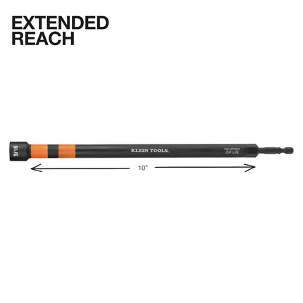 Klein Tools 10916PNDC 9/16-Inch Power Nut Driver, Magnetic Color-Coded Power Nut Driver, Impact-Rated with 10-Inch Extended Reach