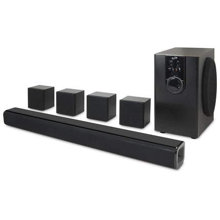 Système de cinéma maison 5.1 iLive Electronics avec Bluetooth, 6 enceintes surround, mural, télécommande incluse, noir (IHTB159B)