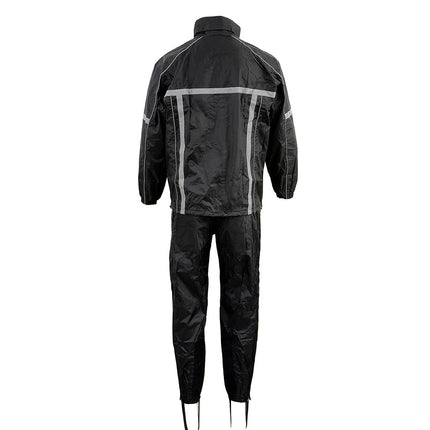 Milwaukee Performance Men's Water Resistant Rain Suit with Reflective Tape (Black, X-Large)