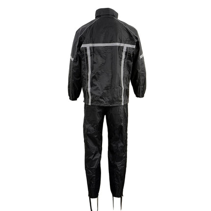 Milwaukee Performance Men's Water Resistant Rain Suit with Reflective Tape (Black, X-Large)