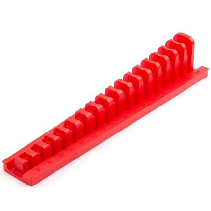 TEKTON 17-Tool 3/8 Inch Drive Crowfoot Wrench Organizer Rack, Red (8-24 mm) | ORG26217 | Made in USA