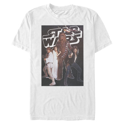 STAR WARS Grande Taille Hommes Hauts T-Shirt Manches Courtes, Blanc, Large Grande Taille