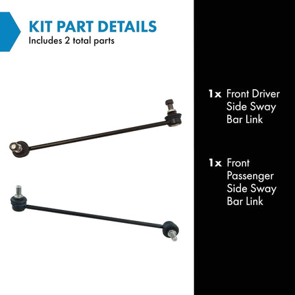 TRQ Front Suspension Sway Bar End Link Pair LH & RH Sides Compatible with Sonata Optima