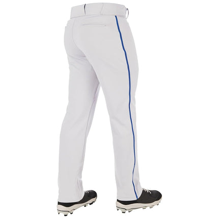 CHAMPRO Boys' Triple Crown 2.0 Open Bottom Baseball Pants with Braid White, Royal