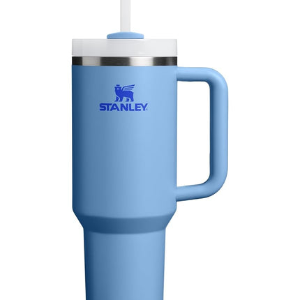 Vaso STANLEY Quencher H2.0 con asa y pajita, 1.18 L | Tapa Flowstate de 3 posiciones | Compatible con portavasos para viajes | Vaso térmico de acero inoxidable | Sin BPA | Azul Celeste