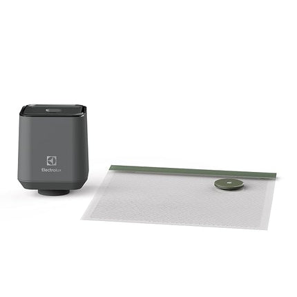 Electrolux Handheld 23EVSL01AY Rechargeable Food Sealer and Vacuum Pump for storage and Sous Vide with Reusable Sealer Bags (10), Small, Gray