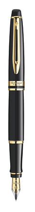 Waterman Expert Fountain Pen | Gloss Black with 23k Gold Trim | Fine Nib | Gift Box