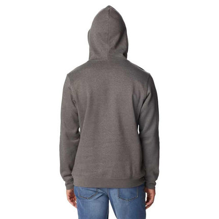 Columbia Men's Trek Hoodie Hooded Sweatshirt, Charcoal Heather/Puff Box Gem Logo, M