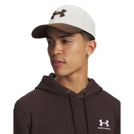 Under Armour Men's Blitzing Cap Stretch Fit, (280) Stone / Gridiron Brown / Gridiron Brown, L-XL
