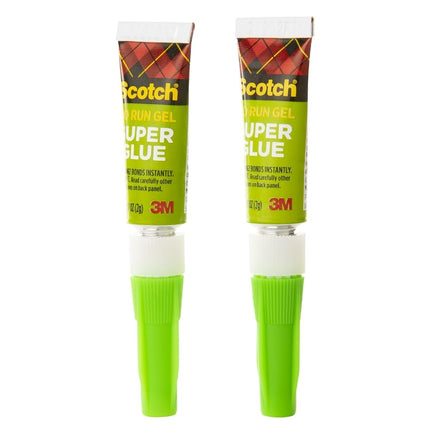 Scotch Super Glue Gel 0.7 oz (2gr.) por tubo | Color transparente | Adhesión fuerte | Unión instantánea | Pegamento líquido con aplicador de precisión | Multiusos | Secado rápido | Superpegamento | 2 tubos/paquete