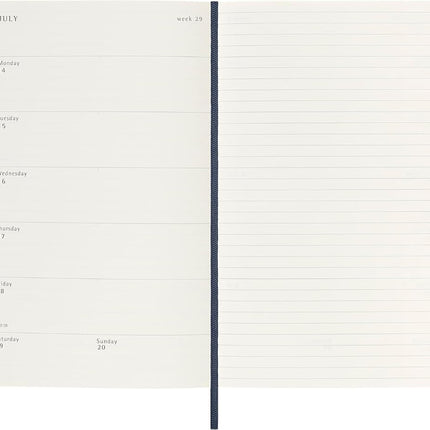 MOLESKINE- 2025-12 Month Weekly Notebook Soft Cover Diary - Large - Sapphire Blue