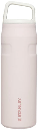 Stanley IceFlow Cap and Carry Water Bottle 24 oz | Wide Mouth Twist Lid | Lightweight and Leakproof for Travel and Sports | Insulated Stainless Steel | BPA-Free | Rose Quartz Glimmer