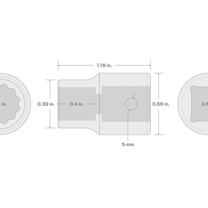 TEKTON 3/8 Inch Drive x 1/4 Inch 12-Point Impact Socket | SID12206