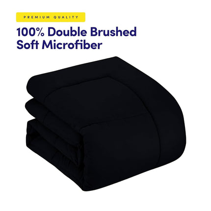 My Sweet Home Luxurious Plush Loft Microfiber Fill Duvet Insert Bedding, Black, Queen