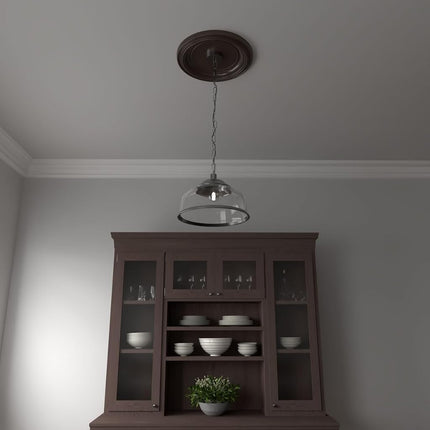 Ekena Millwork 16"OD x 3 1/2"ID x 1 3/8"P Traditional Thermoformed PVC Ceiling Medallion (Fits Canopies up to 9 1/2"), Metallic Copper