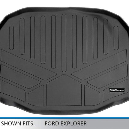 SMARTLINER Alfombrilla Protectora de Carga para Todo Clima Detrás de la Tercera Fila Negra para Ford Explorer 2011-2018