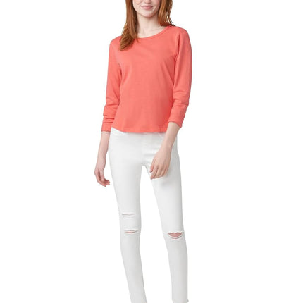 HUE Women's Ripped Knee Denim 及 打底裤찢어진 무릎 데님 레깅스破洞膝蓋牛仔內搭褲mallas De Mezclilla Con Rodilla Desgarrada.Leggings Jeans Rasgadas No Joelhoטייץ ג'ינס קרוע ברךdenim-Leggings Mit Rissen Am Knie, White, S