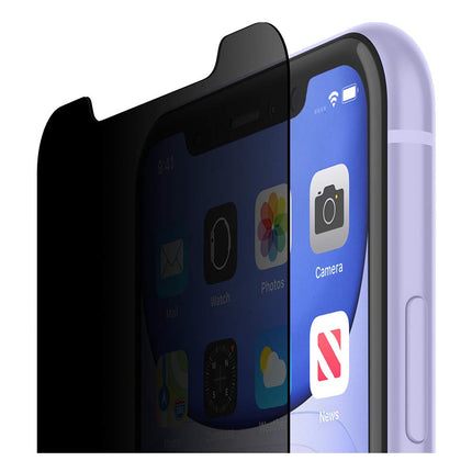 Belkin SCREENFORCE Tempered Glass Privacy Screen Protector for iPhone 11, iPhone XR, Model Number: OVA006zz