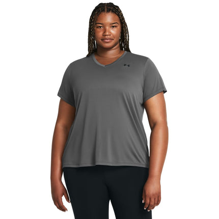 Under Armour Womens Tech Solid V-Neck T-Shirt Gray