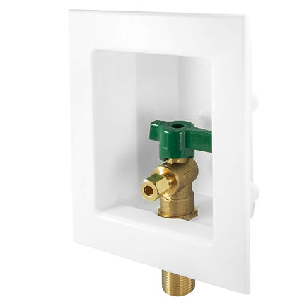 EFIELD Sweat Pre-assembled Ice Maker Outlet Box, 1/2-Inch Sweat with Installed 1/4-Turn Ball Valve, White