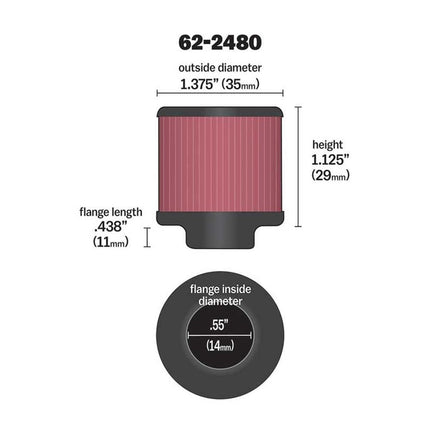 K&N Filters 62-2480 Car and Motorcycle Vent Air Filter