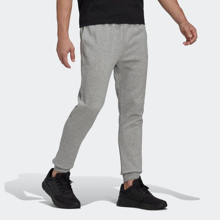 adidas Men's Essentials Fleece Regular Tapered Pants, Medium Grey Heather/Black, XXL Tall