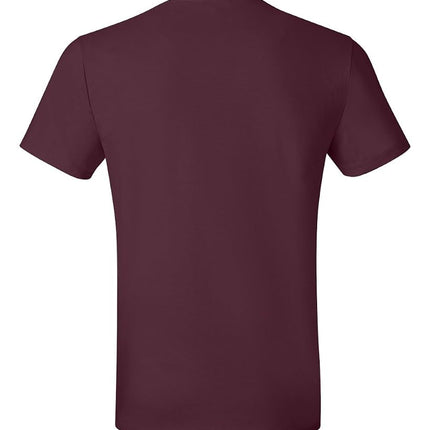 Camiseta Hanes Nano Premium de algodón para hombre (paquete de 2), color granate, talla grande