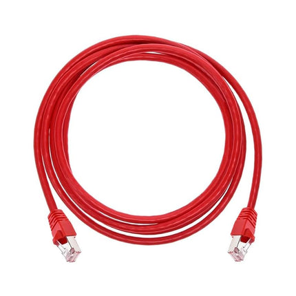 Monoprice Cat6A Ethernet Patch Cable - Network Internet Cord - RJ45, 550Mhz, STP, Pure Bare Copper Wire, 10G, 26AWG, 7ft, Red
