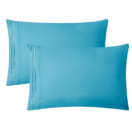 Clara Clark Bed Sheets, Premier 1800 Series 4 Piece Bed Sheet Set, Deep Pocket, Wrinkle, Fade, Stain Resistant, Luxury Soft Bedding Sheets & Pillowcases, Split King, Beach Blue