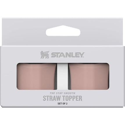 STANLEY Quencher Stay Smooth Anti-Pucker Straw Topper 2-Pack | Ergonomic Sip Through Straw Cap for Tumbler with Handle | Silicone Accessory for Drinking Cup | BPA-Free | Pink Dusk