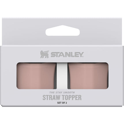 STANLEY Quencher Stay Smooth Anti-Pucker Straw Topper 2-Pack | Ergonomic Sip Through Straw Cap for Tumbler with Handle | Silicone Accessory for Drinking Cup | BPA-Free | Pink Dusk