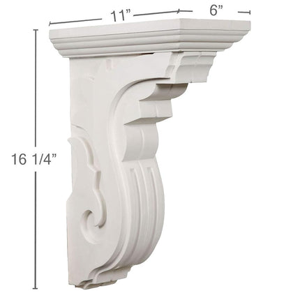 Ekena COR06X11X16PE 6-Inch Width x 11-Inch Depth x 16 1/4-Inch Height Piedmont Corbel - Primed
