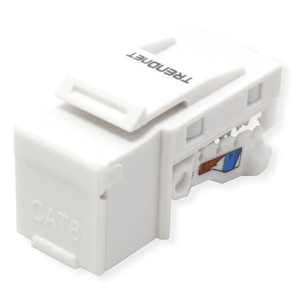 TRENDnet Cat6 Keystone Jack – 50-Pack, 90° Angle Termination, Colour-Coded Labelling for T568B Wiring, TC-K50C6
