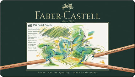 Faber-Castell Pitt Pastel Colour Pencils Tin of 60, Assorted, (27-112160)