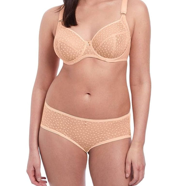 Freya Women's Starlight Underwire Side Support Bra Plunge, Sheer, Caramel, 36E