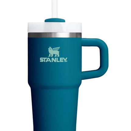 STANLEY Quencher H2.0 Vaso con Asa y Pajita 20 oz | Tapa Flowstate de 3 Posiciones | Compatible con Portavasos para Viaje | Vaso Aislado de Acero Inoxidable | Sin BPA | Coastal Teal