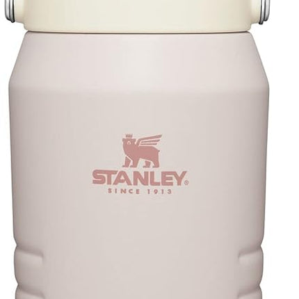 Stanley IceFlow Stainless Steel Water Jug with Straw, Vacuum Insulated Water Bottle for Home and Office, Reusable Tumbler with Straw Leak Resistant Flip, Rose Quartz, 64OZ