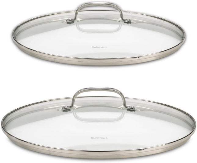 CUISINART 71-2228CG Chef's Classic Stainless 2-Piece Glass Lid Set